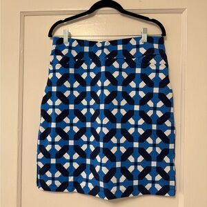 Lesley Evers FREYA Geometric Blue and White Skirt